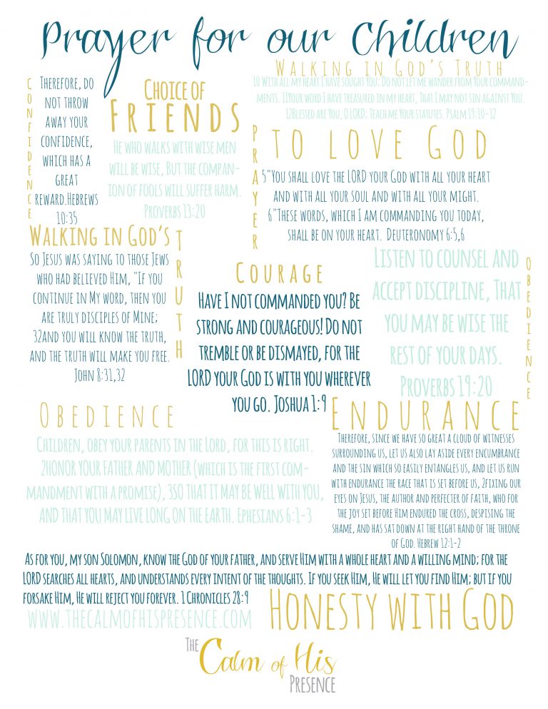 10 Verses to Pray over your Children download - The calm of his presence