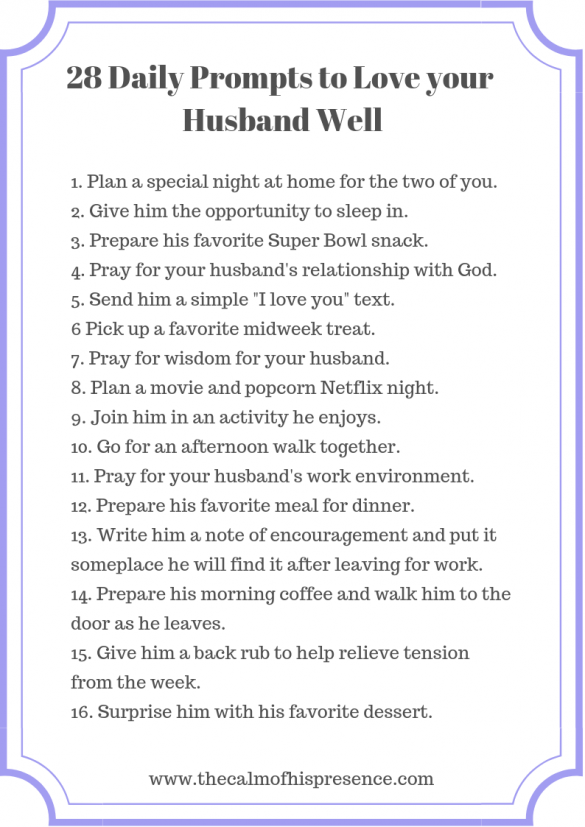 5 Ways to Love your Husband Well - The calm of his presence